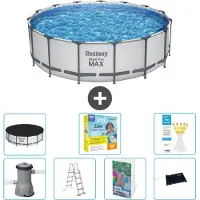 Bestway Steel Pro MAX, ronde opblaasbare zwembad - 488x122 cm - 6-delig, model S582