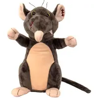 Suki Knuffel rat - grijs/bruin - pluche - knuffeldier - 13 cm