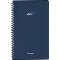 Brepols bureau agenda 2027 - BREFORM [0.516] - POLYPROP - Bureau agenda - 1 dag op 1 pagina - Dagoverzicht - Wire-O - Blauw - 10 x 16.5 cm
