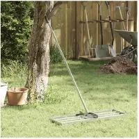 vidaXL Tuin Egaliseer Hark Zilver 75 x 25 x 6 cm Roestvrij staal