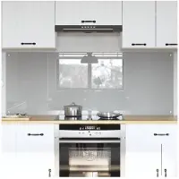 vidaXL Keukenachterwand 2 st Lichtgrijs 80 x 60 cm gehard glas