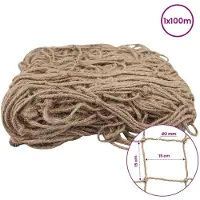 vidaXL Jute plant ondersteuningsnet Naturel 1 x 100 m 100% Tossa Jute