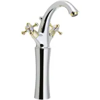 Sapho Antea Hoge wastafelkraan met klikwaste (h) 30cm, chroom/goud