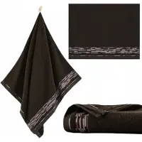 Zwoltex Grafiik Handdoek 30x50cm - Egyptisch Katoen, Donkerbruin