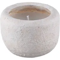 Ptmd Sarai White Cement Outdoor Candle Rounded M