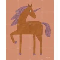 IXXI Unicorn, Maa-noo - 80 x 100 cm - Gratis ophangtool - Grote wanddecoratie en posters - Cartoonesk, Speels, Illustraties, Kinderkamer, Fantasie