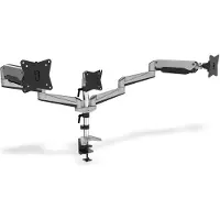 Digitus DA-90363 Tafelbeugel voor monitor Aantal monteerbare displays: 3 Display(s) 38,1 cm (15) - 68,6 cm (27) Zwart, Zilver Draaibaar, In hoogte verstelbaar,