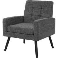 ML-Design | Fauteuil met armleuningen 66,5 x 80 x 63,5 cm, stalen frame/geweven structuur, antraciet, relaxfauteuil, leesfauteuil, gestoffeerde fauteuil, tv-fauteuil voor de woonkamer