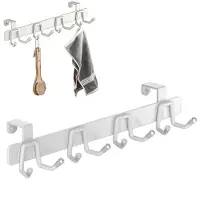 OKWISH Deurkapstok Ruimtebesparend - Voor Keuken Badkamer En Slaapkamer - 32 X 9 X 4 Cm - Roestvrij Staal -Wit