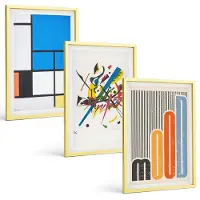 Tulup 4-Delige Schilderij Set - Abstracte moderne composities met geometrische vormen - 40 x 60 cm - Muurdecoratie - Wanddecoratie - Hal - Stijlvolle Muurdecoratie