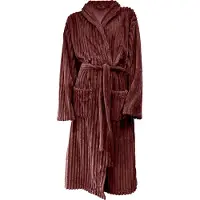 Eleganzzz Teddy Rib Fleece Uni Badjas - Bordeaux - S - Badjas Dames - Badjas Heren