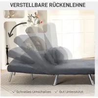 HAUSS SPOLE Fauteuil - Slaapfauteuil Met Bedfunctie - Klik Klak En Verstelbare Rugleuning - Voor Woonkamer En Logeerkamer - Stof Donkergrijs