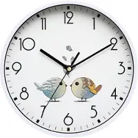 Unyqoos Stille en stijlvolle wandklok met retro design voor elke kamer, wit, 20 cm