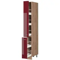Vicco Apotheekkast Fame-Line Bordeauxrode hoogglans/Goudkleurig Eiken 20 cm, Model 61664