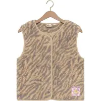 Daily7 teddy rechtvallend gilet met dierenprint - zand Beige Dierenprint - maat 134-140