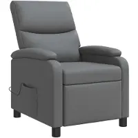 vidaXL Massage Relaxstoel Grijs Kunstleer