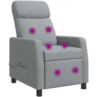 vidaXL Massage Relaxstoel Lichtgrijs Stof