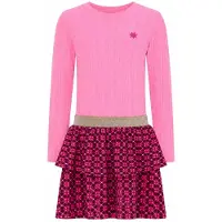 B.NOSY midi jurk met print - roze Meisjes Polyester Ronde hals All over print - maat 116