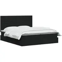 vidaXL Opbergbed met hoofdeinde, zwart, 180 x 200 cm, stof