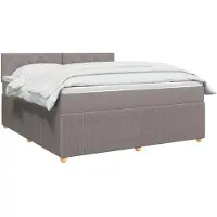 vidaXL - Boxspringbed - met - matras - met - hoofdeinde - Taupe - 160 - x - 200 - cm - Stof