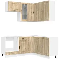 vidaXL Keukenelement PORTO, 8 stuks, Sonoma-eikenhout fineer