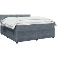 vidaXL Boxspringbed met matras Donkergrijs 140 x 200 cm Fluweel