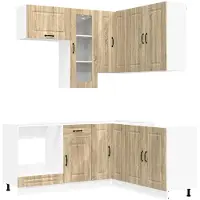 vidaXL Keukenblok KALMAR 8 st Sonoma Eiken Bewerkt hout