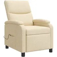 vidaXL Massage Relaxstoel Crèmekleurig Stof