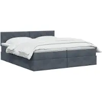 vidaXL LED opbergbed met matras Donkergrijs 180 x 200 cm Fluweel