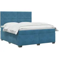 vidaXL Boxspringbed met matras Blauw 140 x 190 cm Fluweel