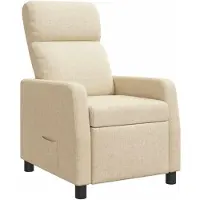 vidaXL - Recliner - Crèmekleurig - Stof