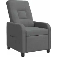 vidaXL Recliner Donkergrijs Stof