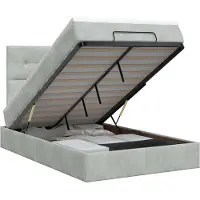 vidaXL Ottoman bed met matras Lichtgrijs 120 x 200 cm Fluweel