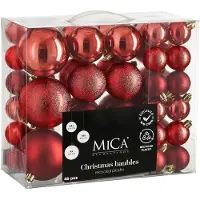 Christmas gifts Kerstballen Set - 46 Stuks - Ø4 cm, Ø6 cm en Ø8 cm - Onbreekbaar - Rood