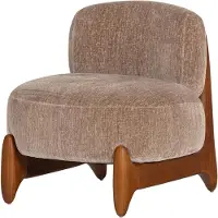 Woood Runi Fauteuil - Hout/Velvet - Paars/Bruin - 69x64x72