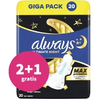 Always 2+1 Gratis: Maandverband Ultra Ultimate Night 20 Stuks