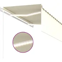 vidaXL Automatische markies met rolluik, LED-verlichting en windsensor, 3,5 x 2,5 meter, crème