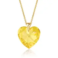 Montebello Ketting Fleur HG52 - Swarovski Hart - 925 Zilver Verguld - Ø14mm - 45cm
