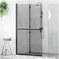 vidaXL Inloopdouche wand Zwart 110 x 6,5 x 190 cm