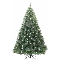 vidaXL Kunstkerstboom met 300 LED met standaard Groen 240 cm PE en PVC