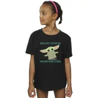 Star Wars Meisjes The Mandalorian Grogu Luistert Niet Katoenen T-Shirt (Zwart)