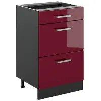 Vicco Keukenonderkast R-Line, Rode hoogglans/Antraciet, 50 cm zonder werkblad