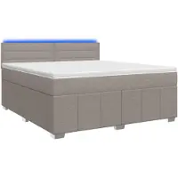 vidaXL Boxspringbed met matras, taupe, 180 x 200 cm, gestoffeerd