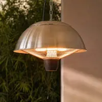 LUCANDE Theriona hangende terrasverwarmer, zilver, Ø 42 cm, IP24 - , Theriona, Metallic, Aluminium, Modern