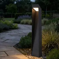 LUCANDE LED tuinpadverlichting Louran, hoogte 90 cm, zwart, up/down Louran, zwart, Aluminium, Modern