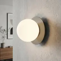 Emibig Wandlamp Minerva, dimbaar, crème / amber, Woon-/ Eetkamer, Glas, Modern, wandlamp