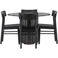 Ebuy24 Olivia eethoek eettafel mokka 4 stoelen zwart.