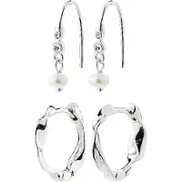 Pilgrim Oorbellen 'Morin' zilver / parelwit