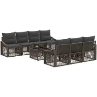 vidaXL Tuinbankenset 8 st Grijs poly rattan