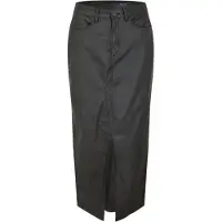 Noisy May Gecoate maxi-rok met normale pasvorm voor dames (Zwart)
